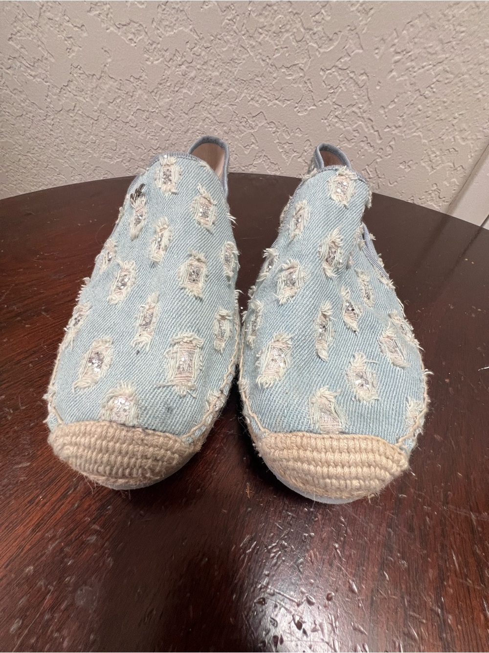 Michael Kors Light Blue Denim Espadrille Slip-Ons